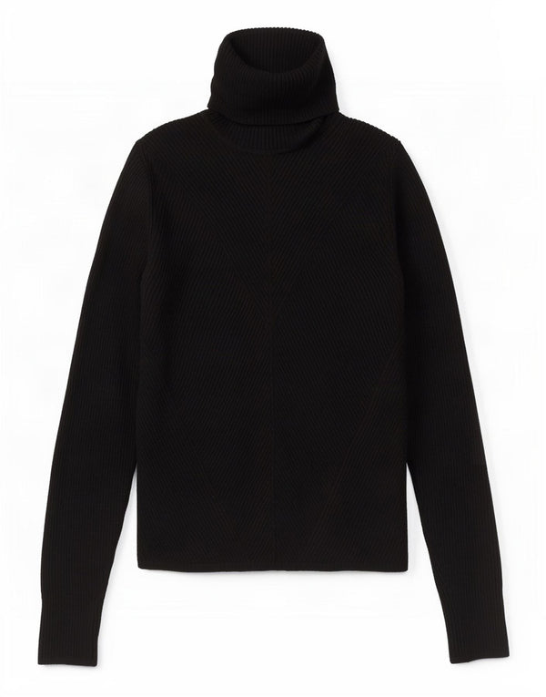 Zara - Jersey con cuello vuelto para mujer, talla 8, color negro