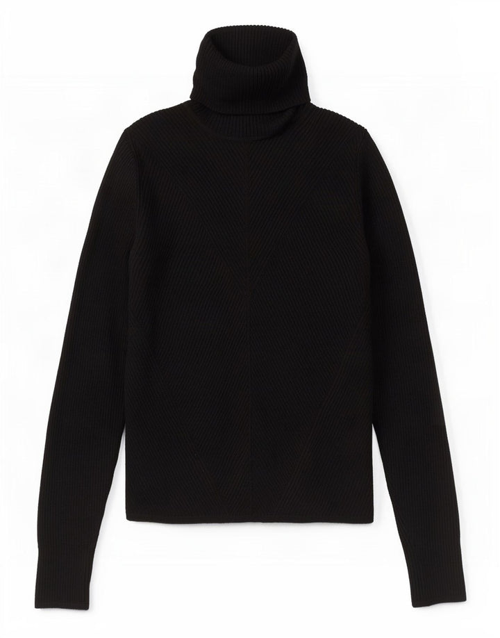 Zara Womens Roll Neck Jumper Sweater UK 8 Small Black