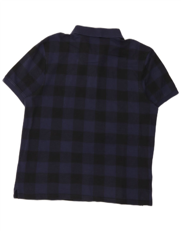 Lyle & Scott herre poloshirt XL marineblå Gingham bomuld