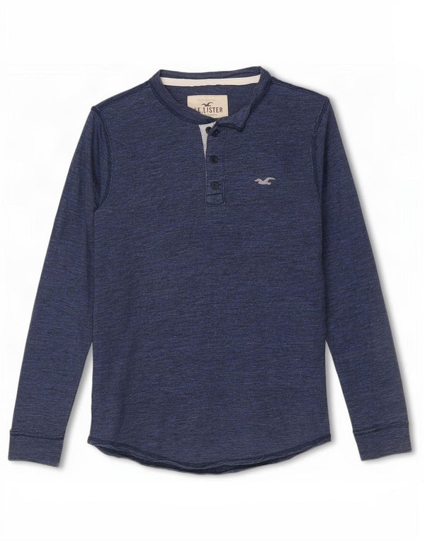 Hollister Haut à manches longues pour homme XS en coton moucheté bleu marine