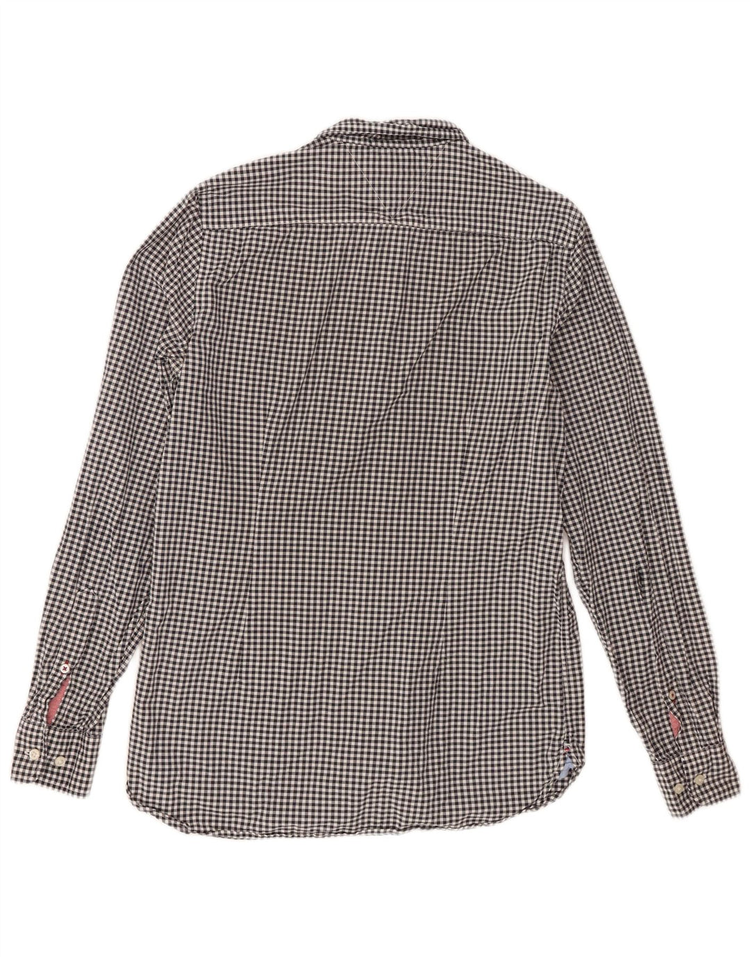 Tommy Hilfiger Mens Shirt Small Black Gingham Cotton