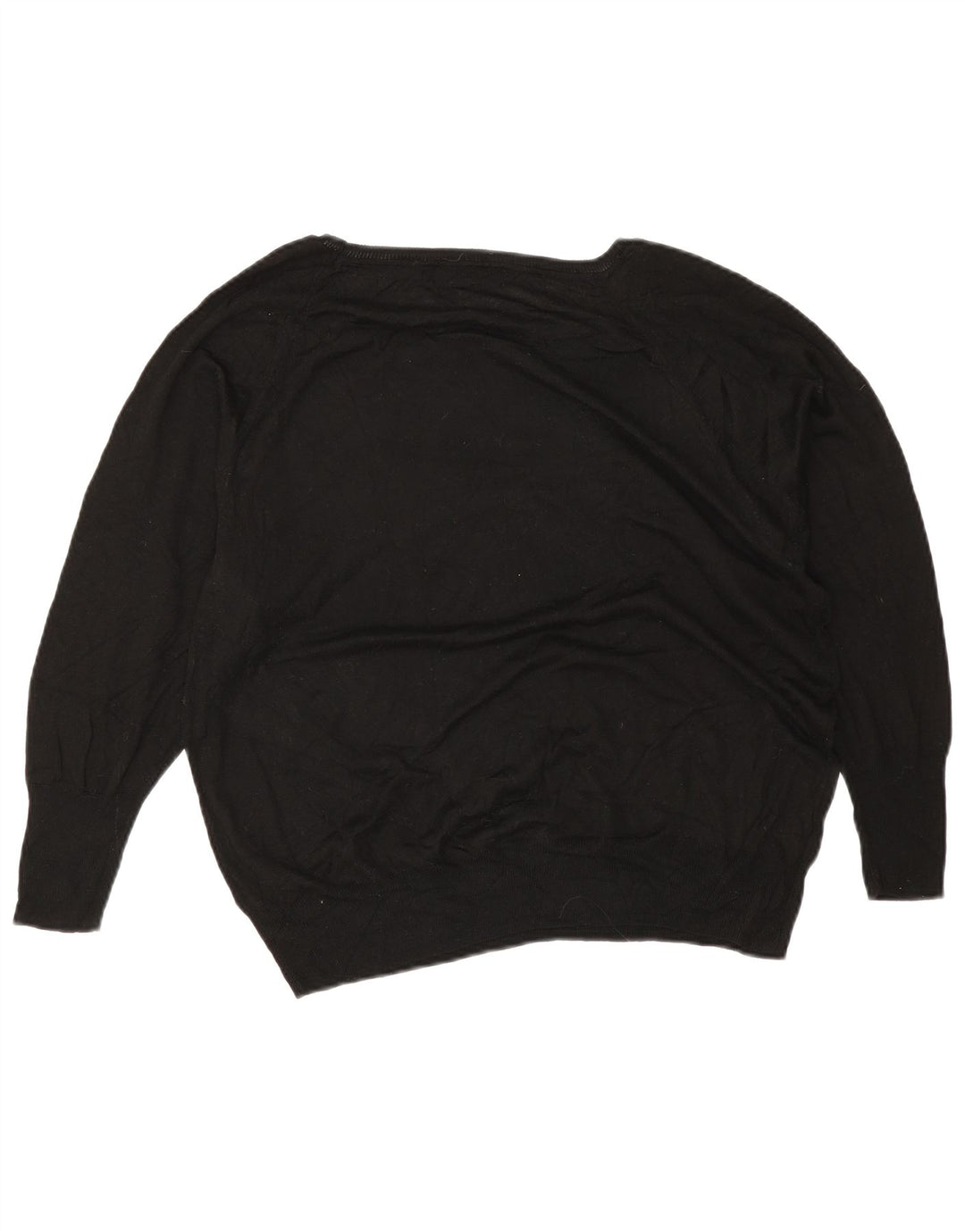 Zara Womens Oversized Boat Neck Jumper Sweater UK 14 Medium Black