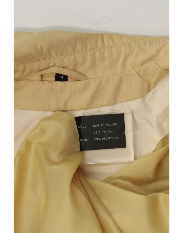 VINTAGE Womens Overcoat UK 14 Medium Yellow Polyester Vintage Vintage and Second-Hand Vintage from Messina Hembry 