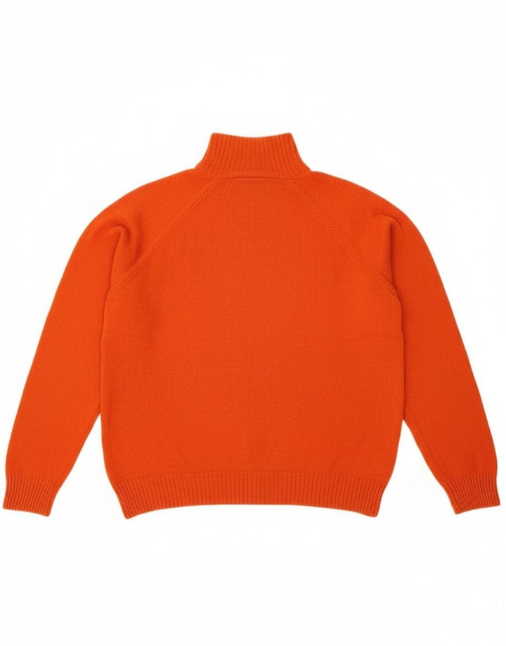 Asics Mens Zip Neck Jumper Sweater Medium Orange Wool