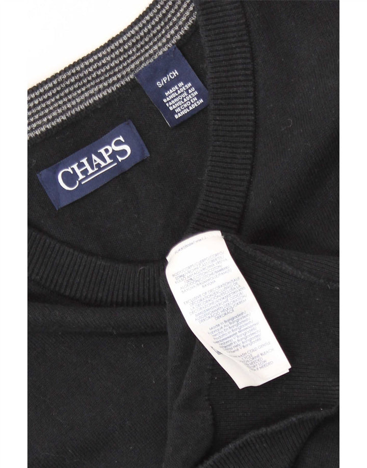 Chaps Mens Vest Tank Top Small Black Cotton