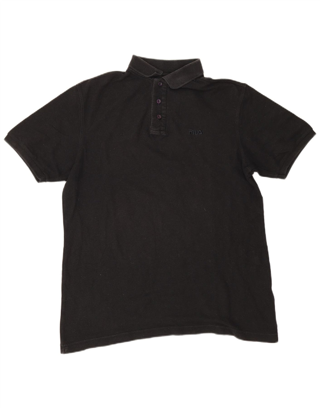 Polo da uomo Fila Large in cotone nero