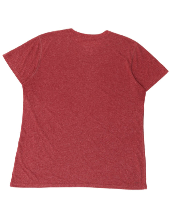 Adidas Dame T-Shirt Top UK 18 XL Burgundy Polyester