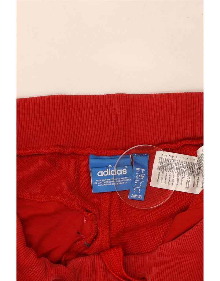 ADIDAS Mens Tracksuit Trousers Joggers Small  Red Cotton