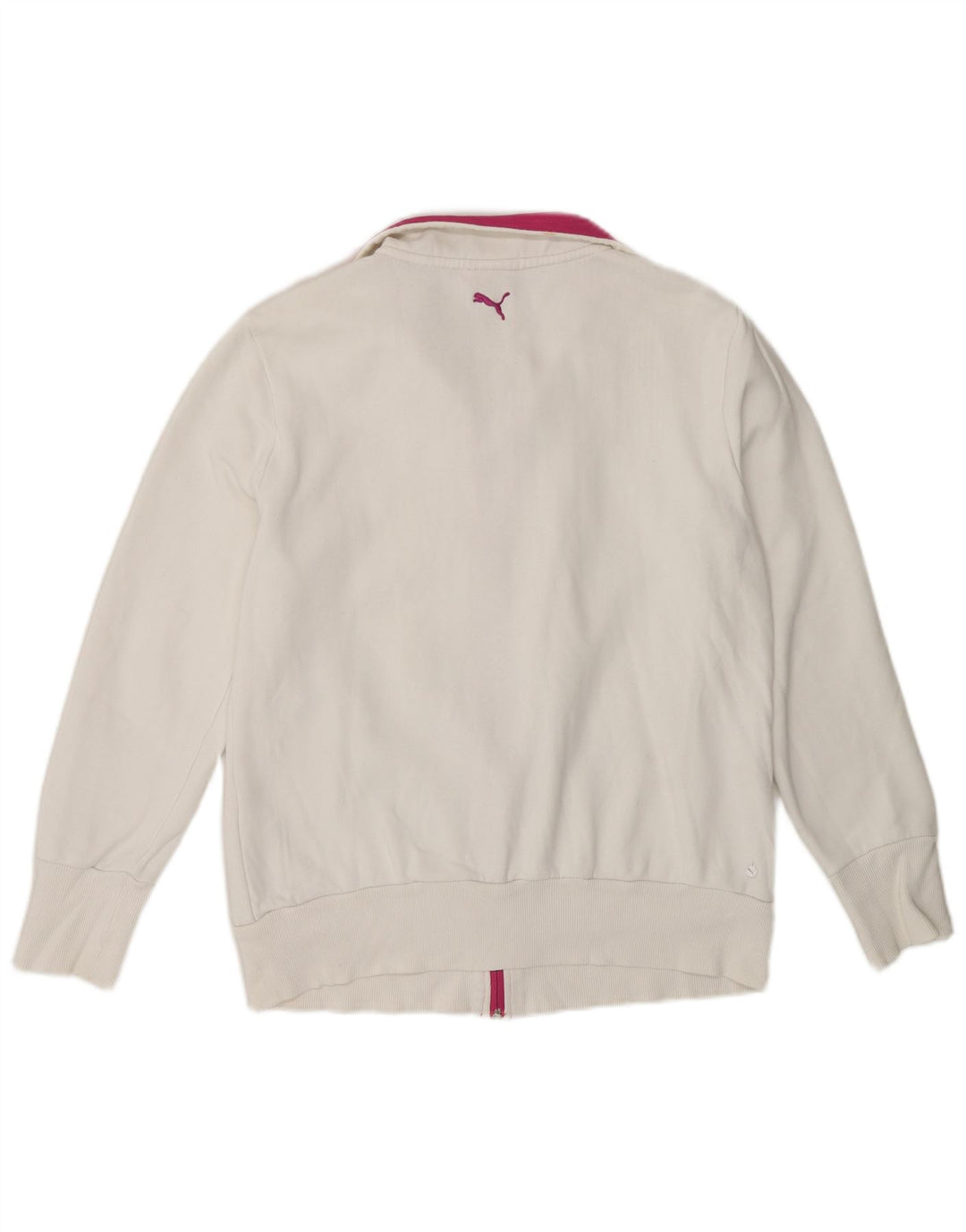 Puma Womens Graphic Trainingsanzug Top Jacke UK 14 Large Weiß Colourblock