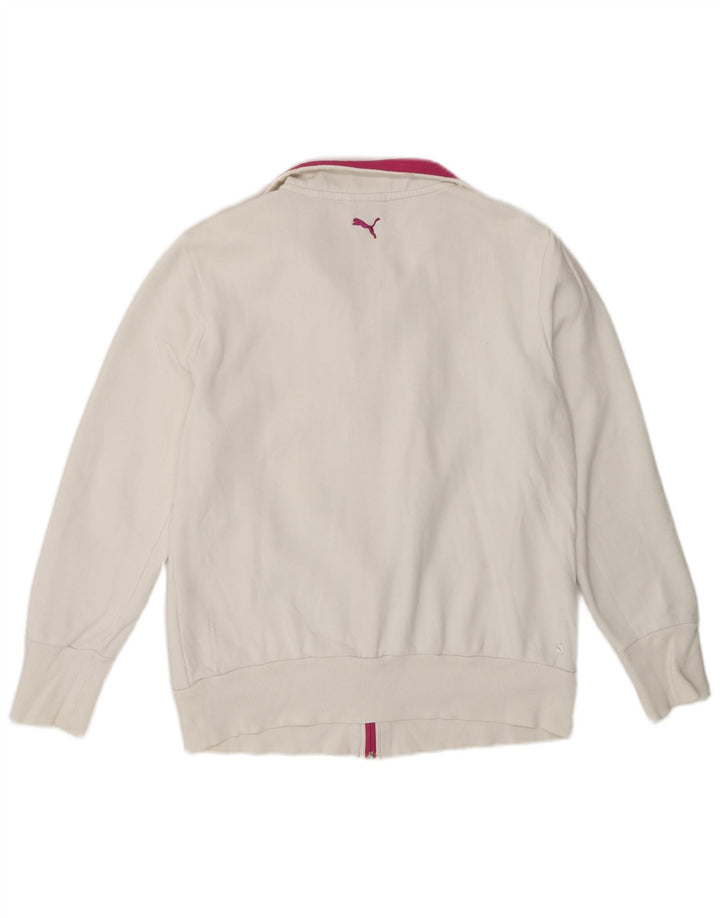 Puma Womens Graphic Trainingsanzug Top Jacke UK 14 Large Weiß Colourblock