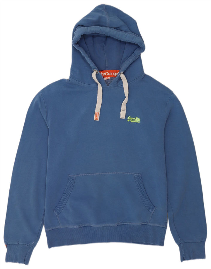 Superdry Mens Hoodie Jumper 2XL Blue Cotton