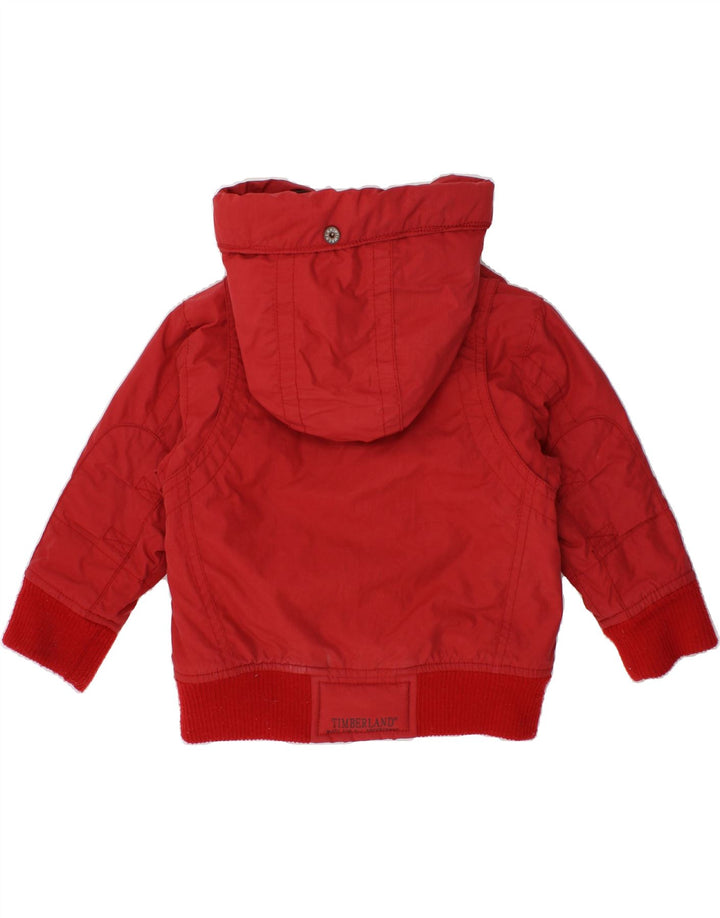 TIMBERLAND Baby Boys Hooded Windbreaker Jacket 9-12 Months Red Polyamide Vintage Timberland and Second-Hand Timberland from Messina Hembry 
