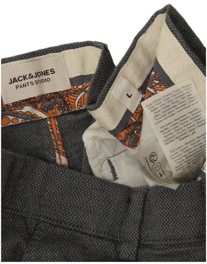 Jack & Jones Mens Chino Shorts Large W34  Grey Spotted Cotton