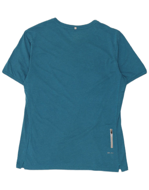 Nike Herren Dri Fit T-Shirt Top Large Blau Polyester