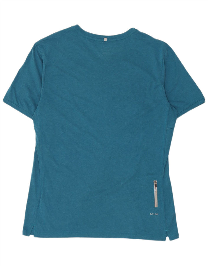 Nike Mens Dri Fit T-Shirt Top Large Blue Polyester