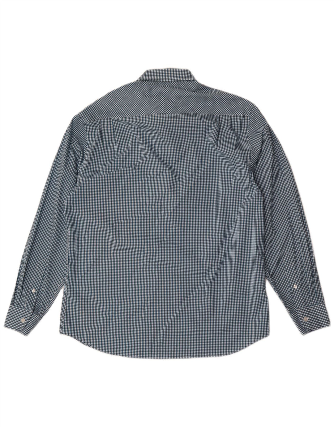 Nautica Mens Shirt Size 16 1/2 Large Blue Gingham Cotton