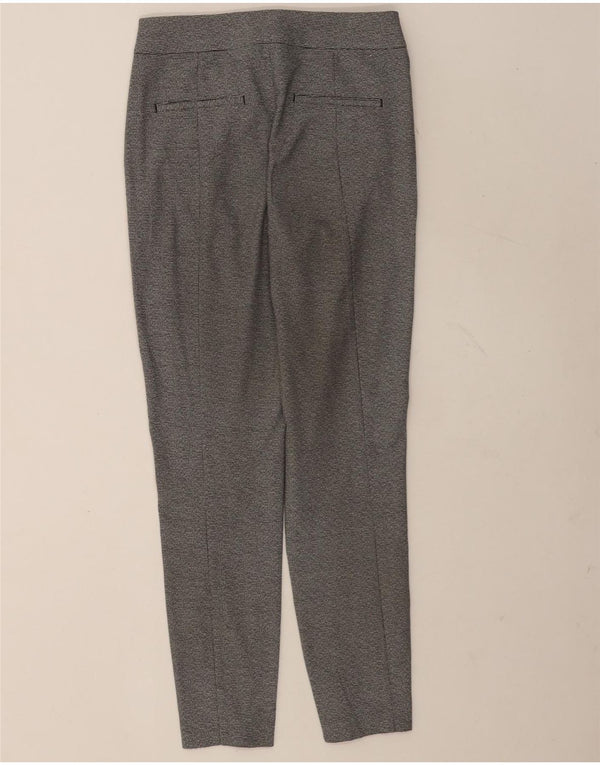 Calça feminina Reiss Slim Suit UK 8 pequena W26 L27 cinza houndstooth