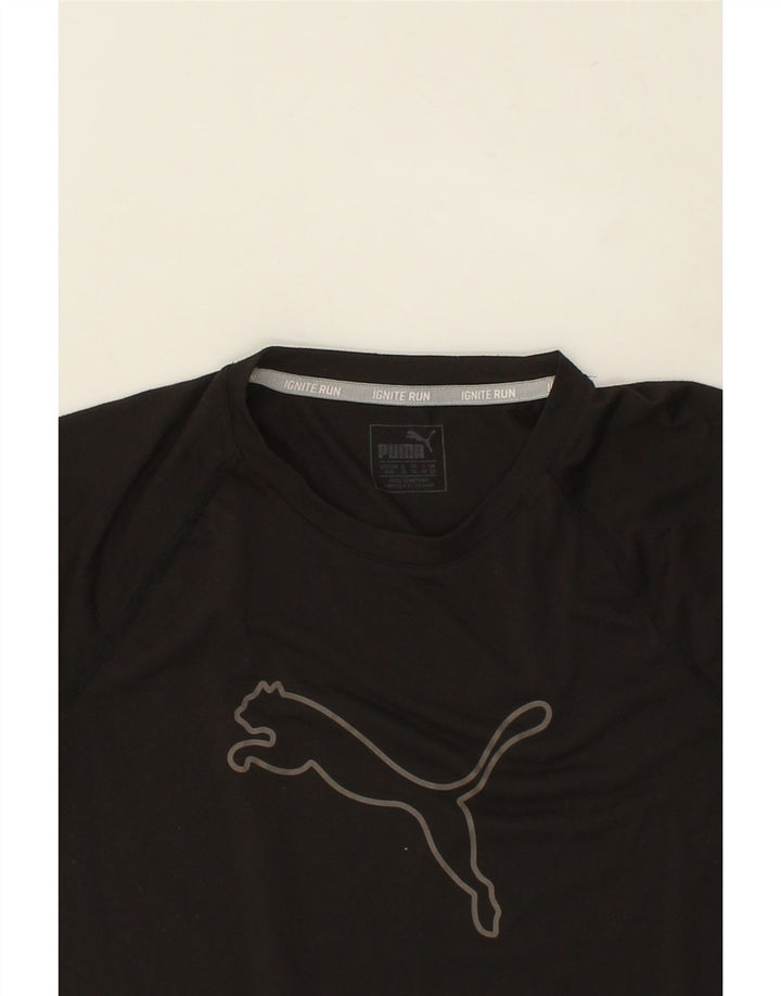 PUMA Womens Graphic T-Shirt Top UK 12 Medium Black Polyester Vintage Puma and Second-Hand Puma from Messina Hembry 
