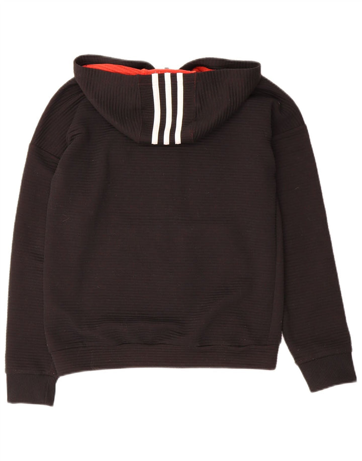 Adidas hættetrøje med lynlås til drenge 11-12 år Sort polyester