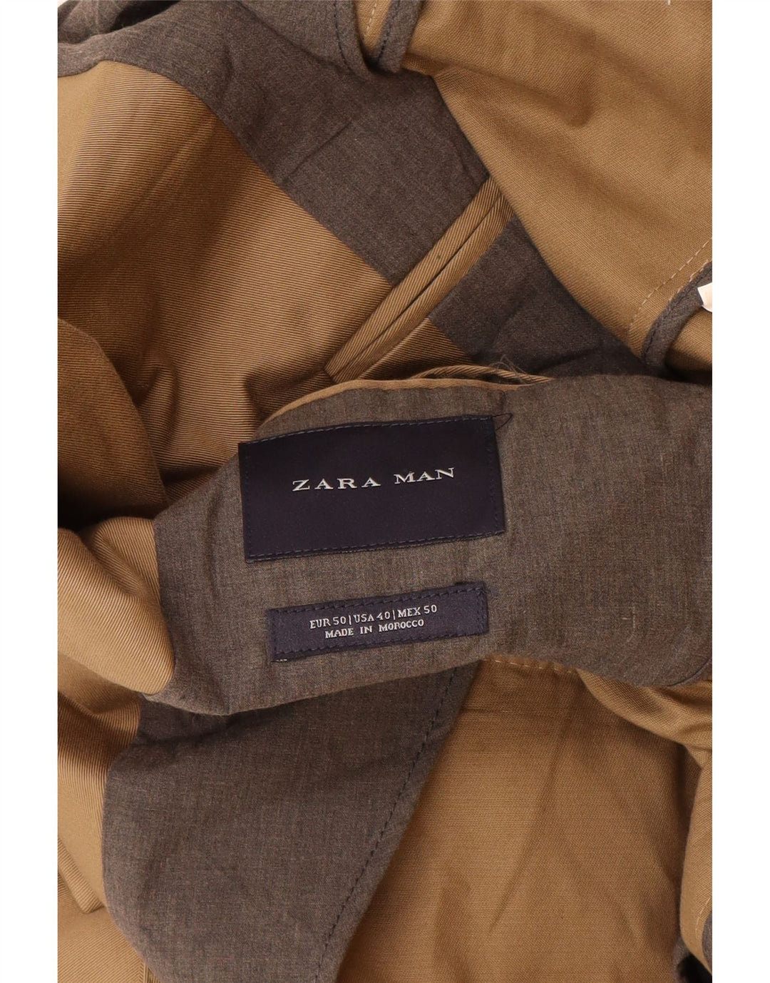 Zara Mens 2 Button Blazer Jacket EU 50 Medium Brown