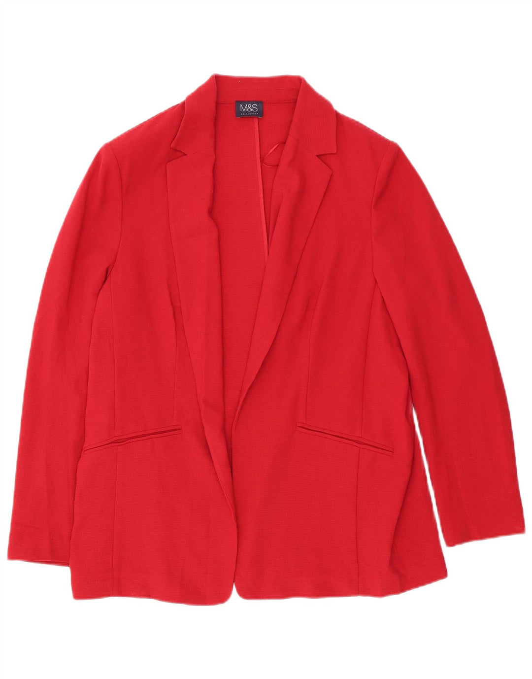 Marks & Spencer Veste blazer ouverte pour femme UK 16 Large Rouge Polyester