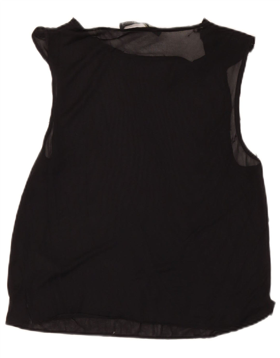 All Saints Womens Sleeveless Blouse Top UK 10 Small Black Acetate
