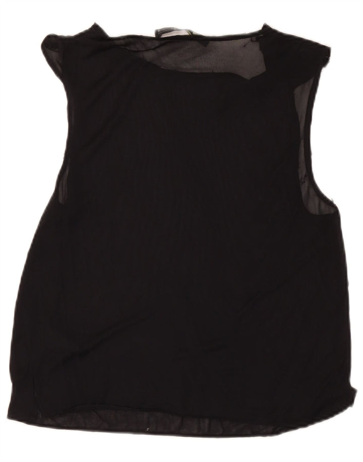 All Saints Womens Sleeveless Blouse Top UK 10 Small Black Acetate