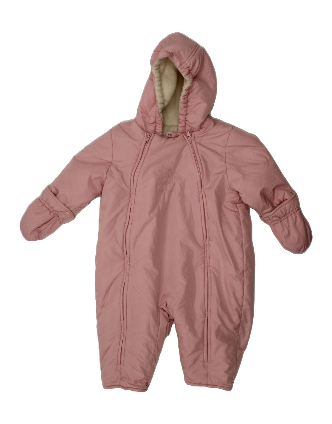 CACHAREL Baby Girls Hooded Jumpsuit 6-9 Months Pink Vintage Cacharel and Second-Hand Cacharel from Messina Hembry 