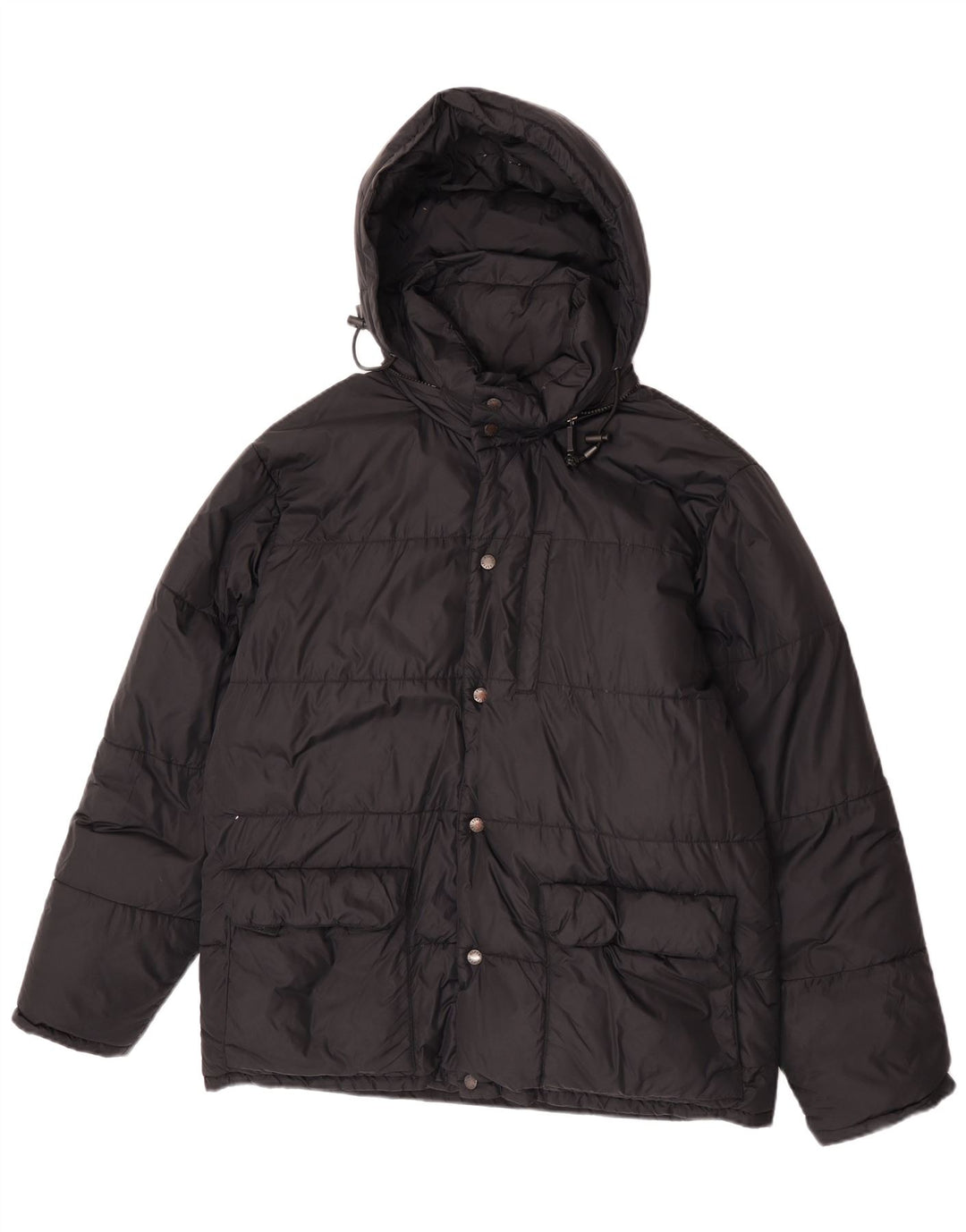 Alberto Aspesi Mens Hooded Padded Jacket UK 38 Medium Black Nylon