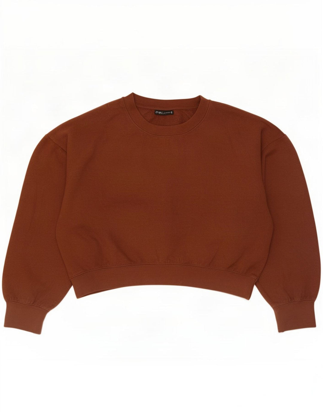 Felpa oversize corta da donna Zara, maglione, UK 14, poliestere marrone medio