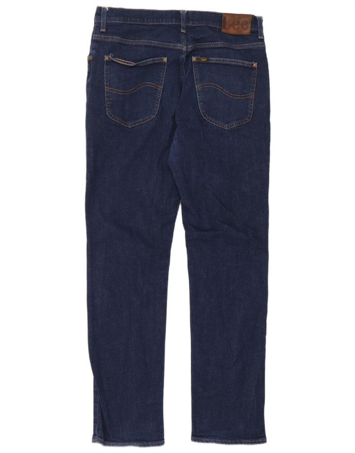 Lee Womens Brooklyn Straight Jeans W33 L29 Navy Blue Cotton