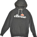 ELLESSE Womens Graphic Hoodie Jumper UK 14 Medium Grey Cotton | Vintage Ellesse | Thrift | Second-Hand Ellesse | Used Clothing | Messina Hembry 