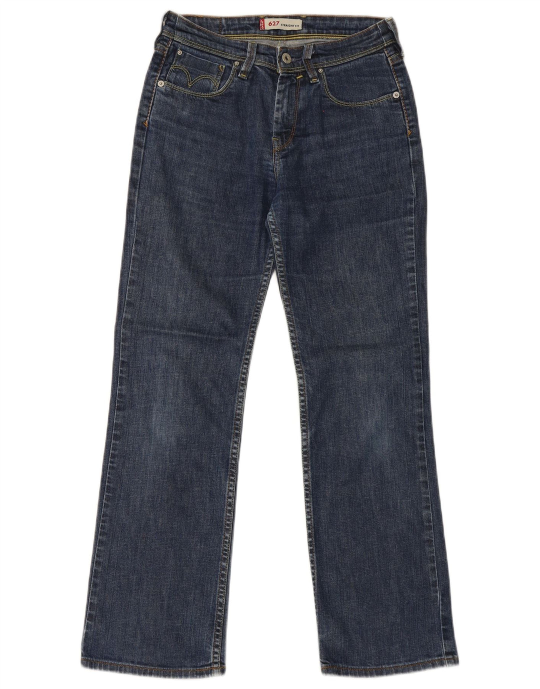 Levi's Womens 627 Straight Jeans W28 L30 Blue Cotton
