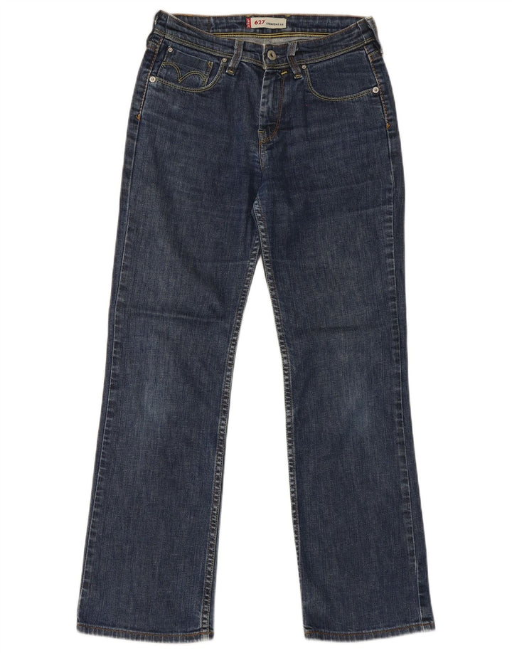 Levi's Womens 627 Straight Jeans W28 L30 Blue Cotton