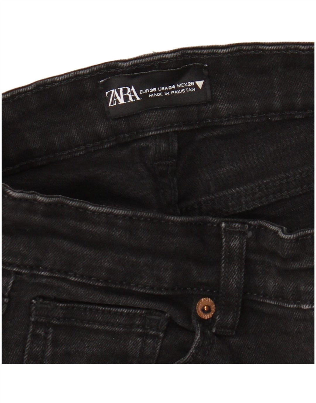 Zara Womens Flared Jeans EU 36 XS W26 L25 Black