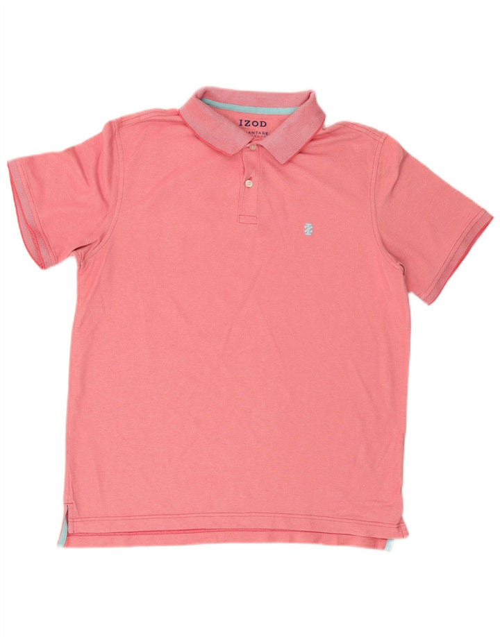 IZOD Mens Polo Shirt Medium Pink Cotton