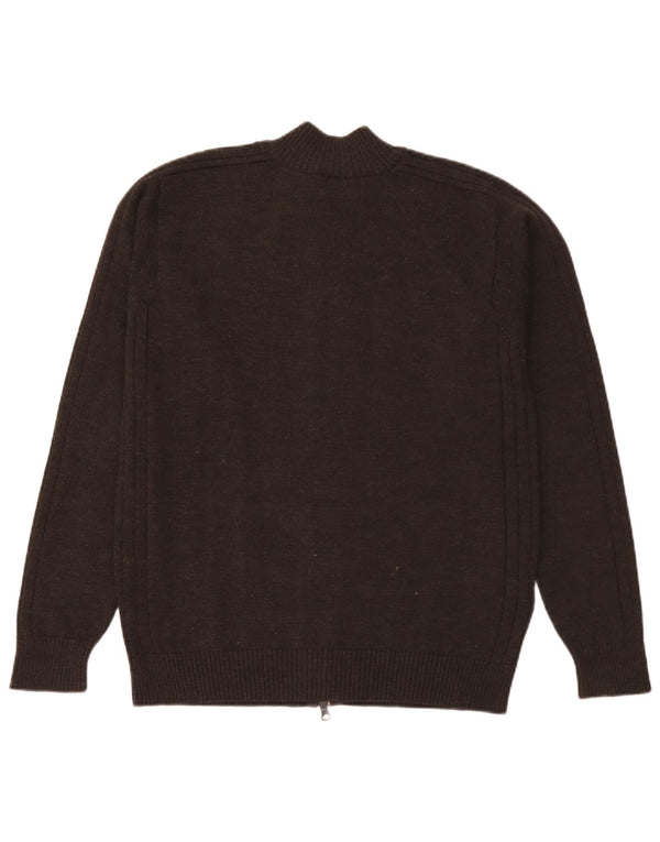 Lacoste Mens Cardigan Sweater Size 6 XL Brown Wool