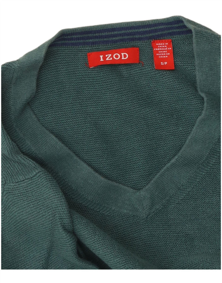 IZOD Womens Oversized V-Neck Jumper Sweater UK 10 Small Green