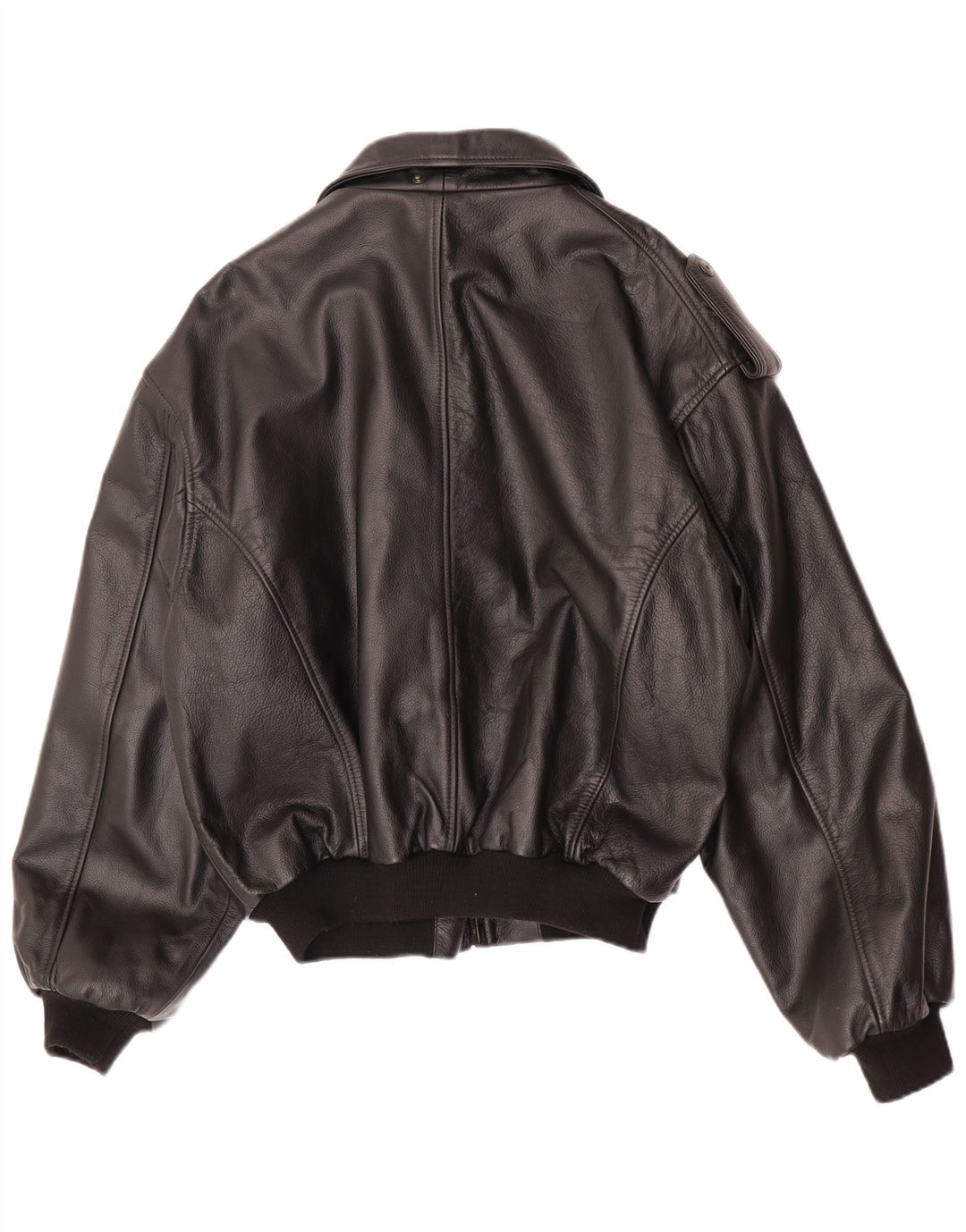 Vintage Mens Faux Leather Military Jacket IT 48/50 Medium Black