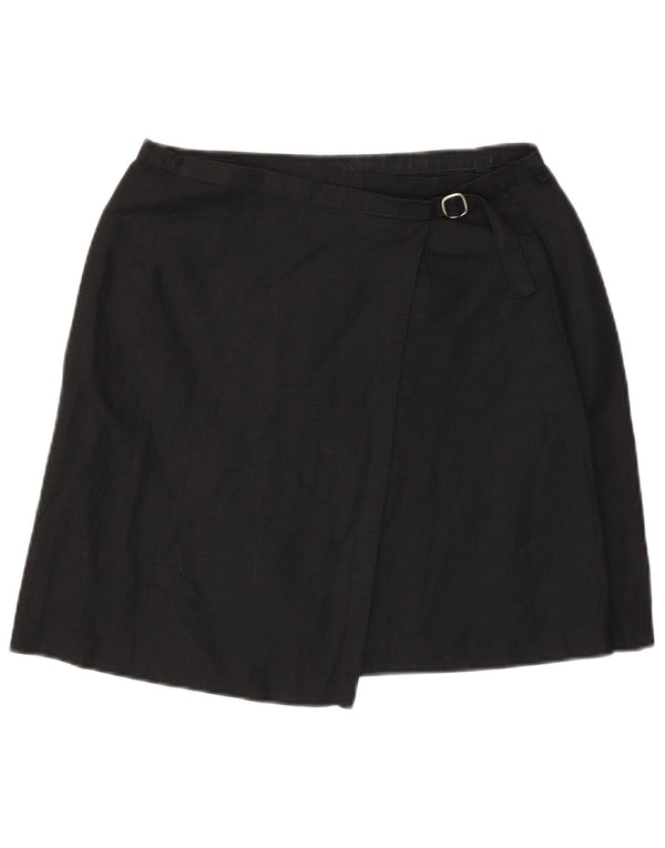 Gonna a portafoglio da donna Benetton IT 42 Media W27 Lino nero