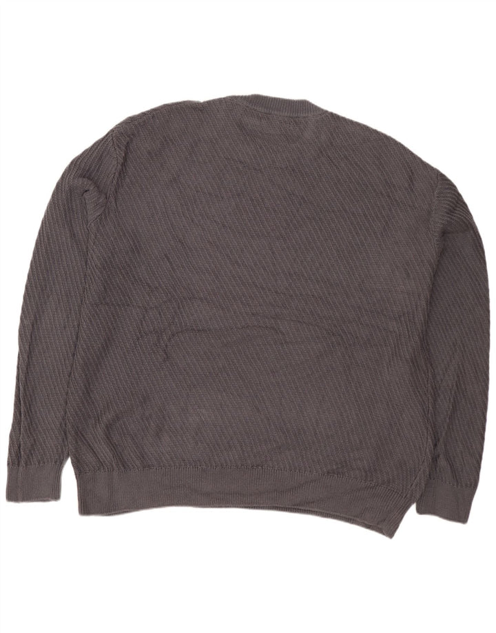 ZARA Mens Loose Fit Crew Neck Jumper Sweater Large Grey