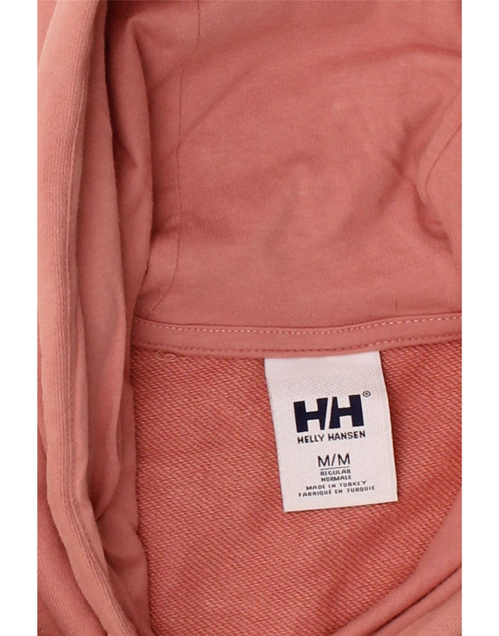 HELLY HANSEN Mens Graphic Hoodie Jumper Medium Pink Cotton