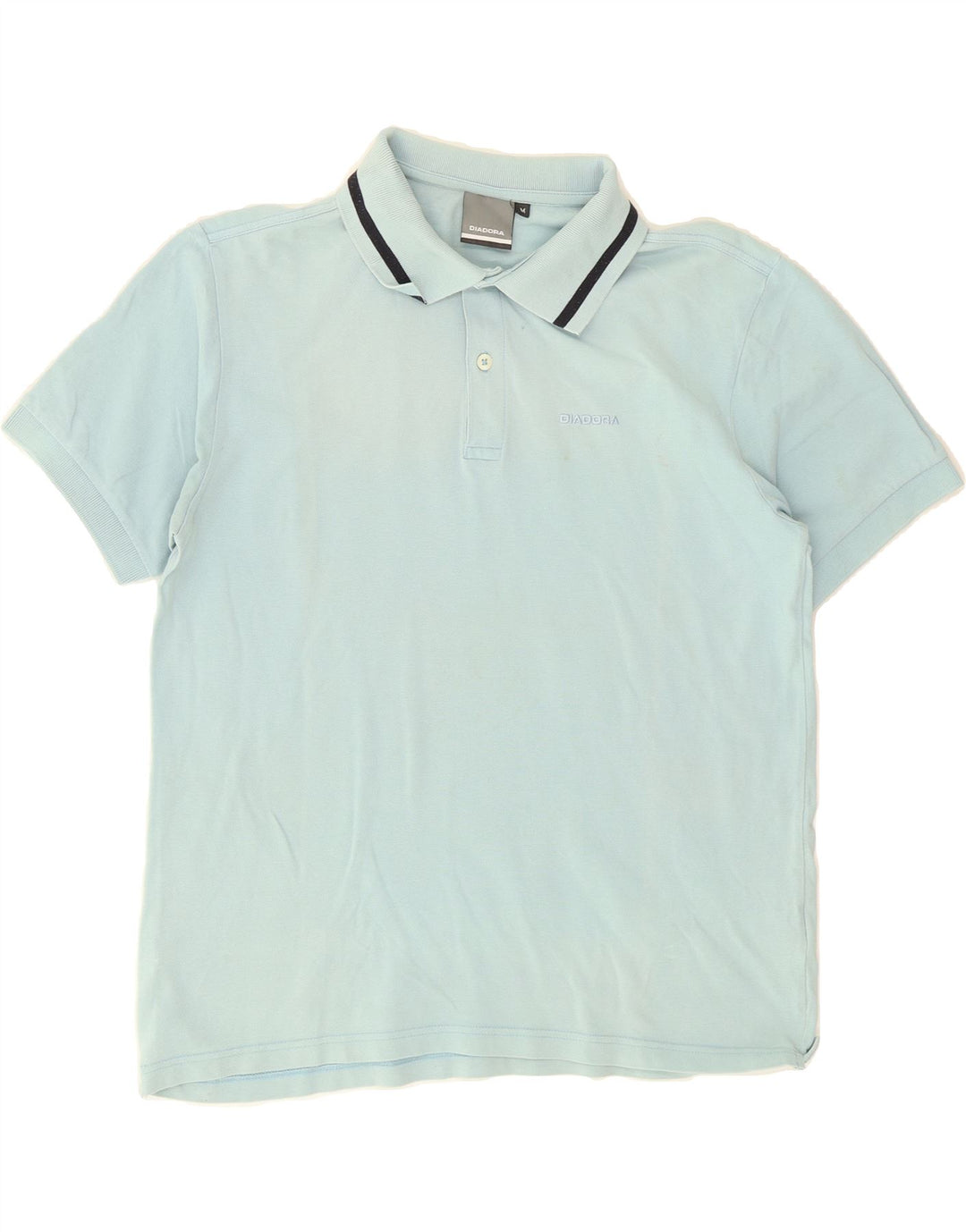 DIADORA Mens Polo Shirt Medium Blue Cotton Vintage Diadora and Second-Hand Diadora from Messina Hembry 