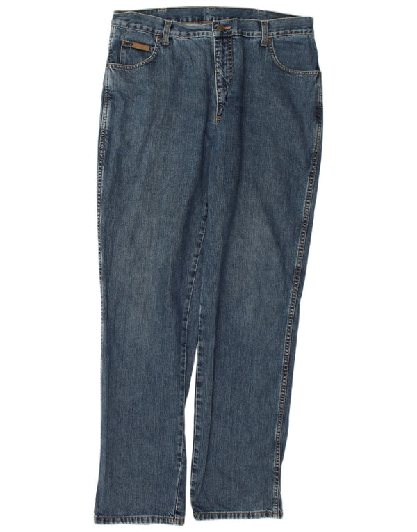 Wrangler Mens Texas Straight Jeans W38 L36 Blue Cotton