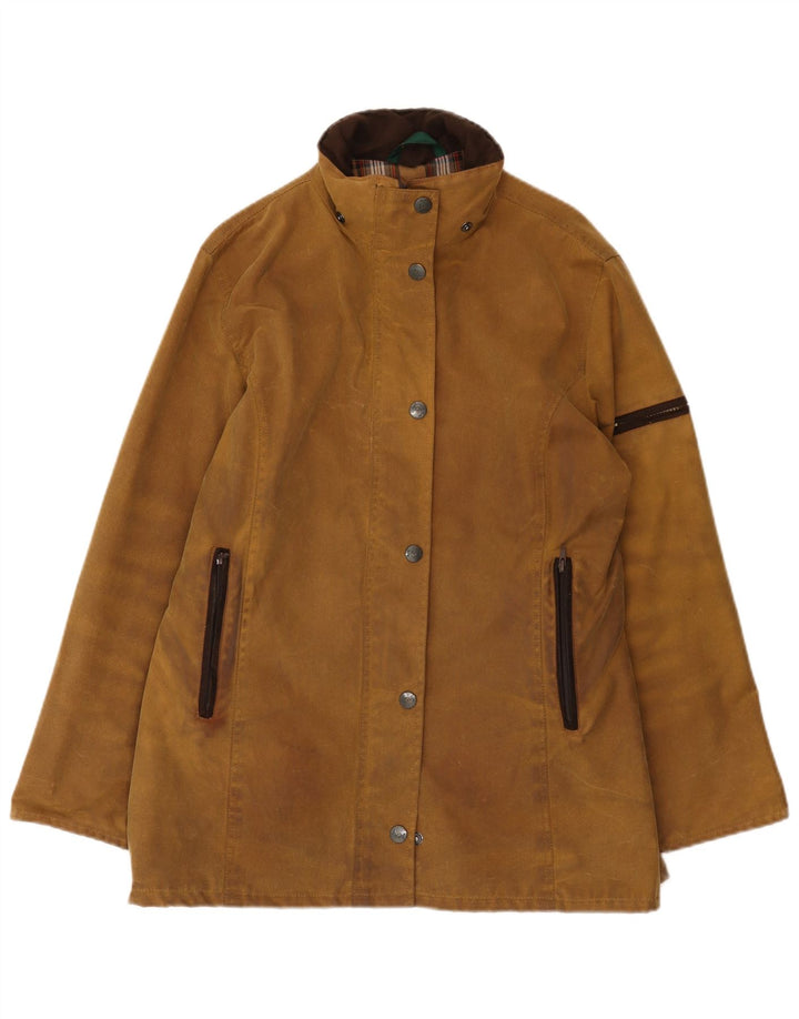 Hunter Womens Waxed Cotton Jacket UK 16 Large Beige Cotton