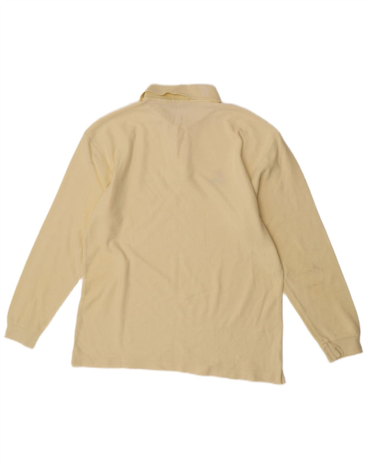 Fila Mens Long Sleeve Polo Shirt IT 50 Medium Yellow Cotton