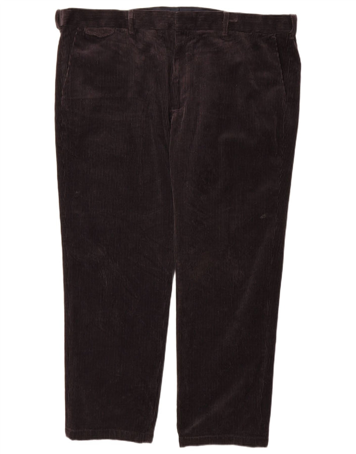 Marks & Spencer Mens Straight Regular Corduroy Trousers W44 L29 Black