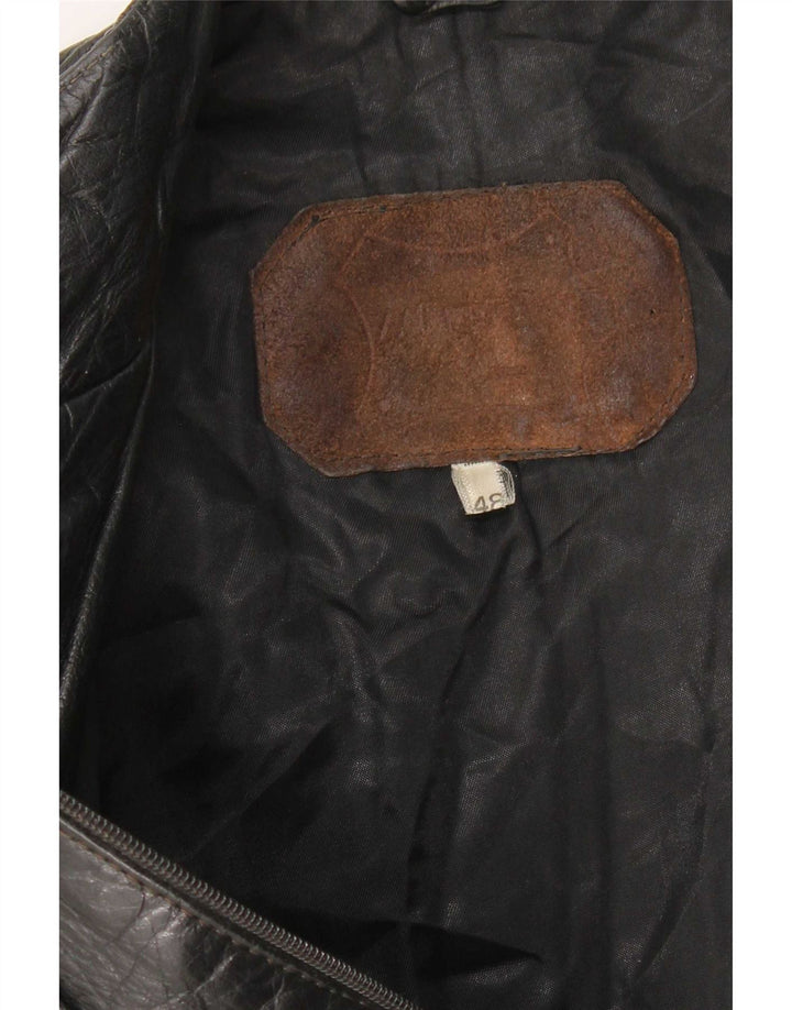 Veste en cuir femme vintage IT 48 XL Noir