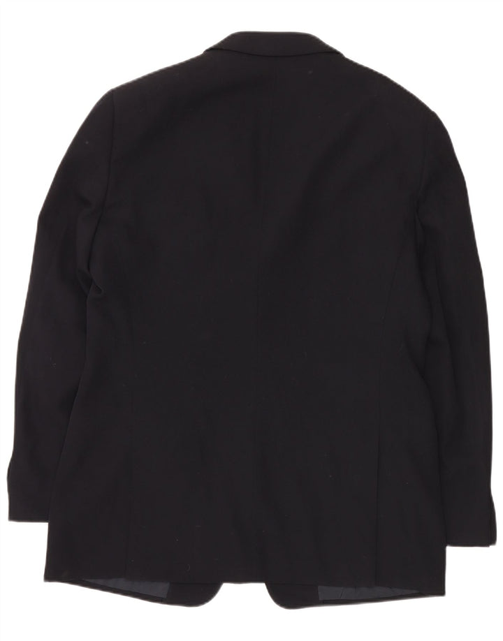 Armani Collezioni Mens 3 Button Blazer Jacket IT 52 XL Navy Blue Viscose