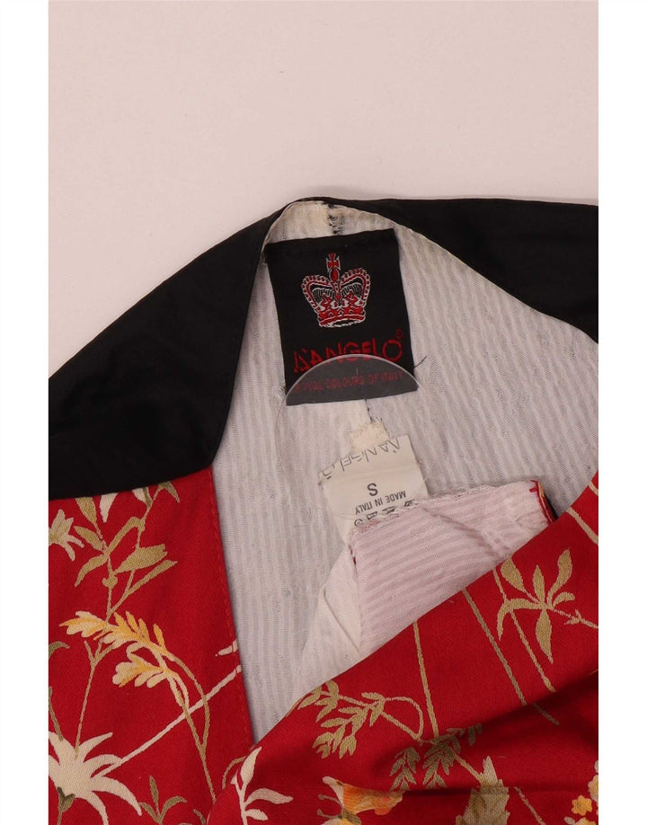 Vintage Mens Regular Waistcoat Small Red Floral
